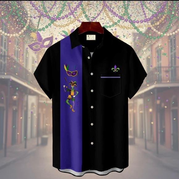 unknown Other - Festive Black and Purple Men's Shirt
